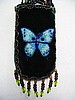 Forest Green cell ph. holder w/ butterfly